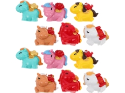 Conjunto 12 Miniaturas Cavalos Resina Decoração Chinês 2026 Ornamento Sorte Coleção Festival Primavera Feng GOKOCO