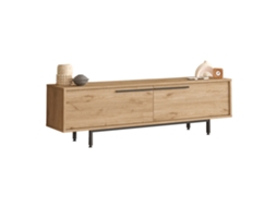Mesa de Tv Urejovle com 2 Portas em Aglomerado 160X36X45Cm Efeito Carvalho [EN.CASA]