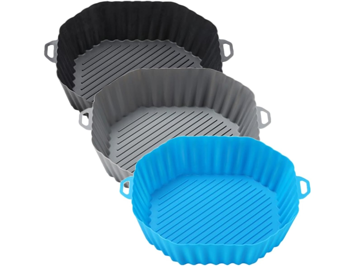 Conjunto de 3 Inserções Silicone para Fritadeira Elétrica, Reutilizáveis, Resistentes Ao Calor, CHABERLU