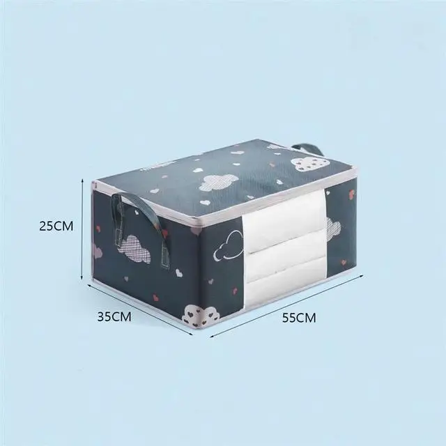 Saco De Armazenamento Roupas Grande Capacidade Com Alça Reforçada, Ideal Para Cobertores E Cama, Dobrável Zíper Resistente.
