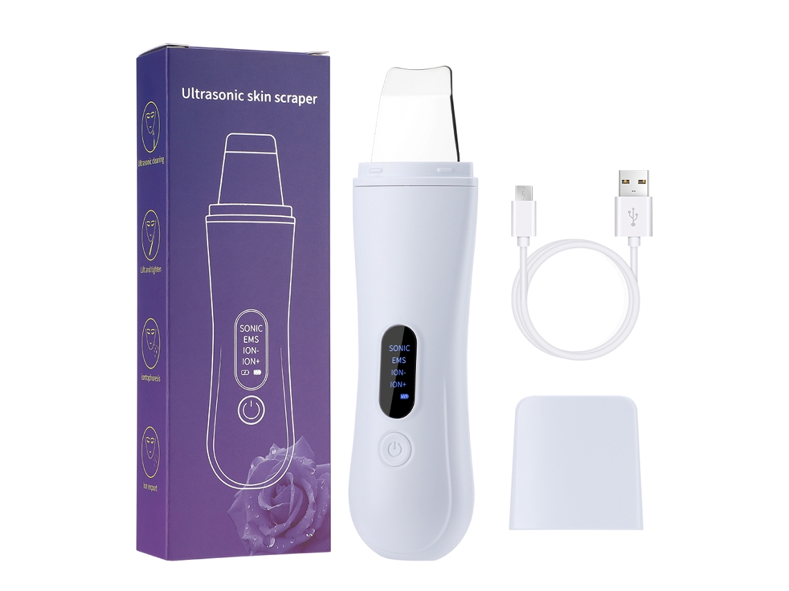 Aparelho De Limpeza Profunda Com Funções Eletrônicas Ultrassônicas Para Acne E Remoção De Espinhas, Recarregável Em Metal.
