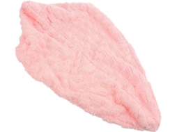Touca De Cabelo Elegante Rosa Com Forro De Lã Absorvente Para Secagem Rápida. Coral.
