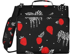 Pasta De 3 Argolas Nordic Zebras Com Bolsas Extras, Alça Com Várias Bolsas Ou Ensino Médio E Carteira Zíper