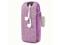 Bolsa De Braço Para Esportes/fitness Com Entrada Para Fone De Ouvido, Premium, Roxa.