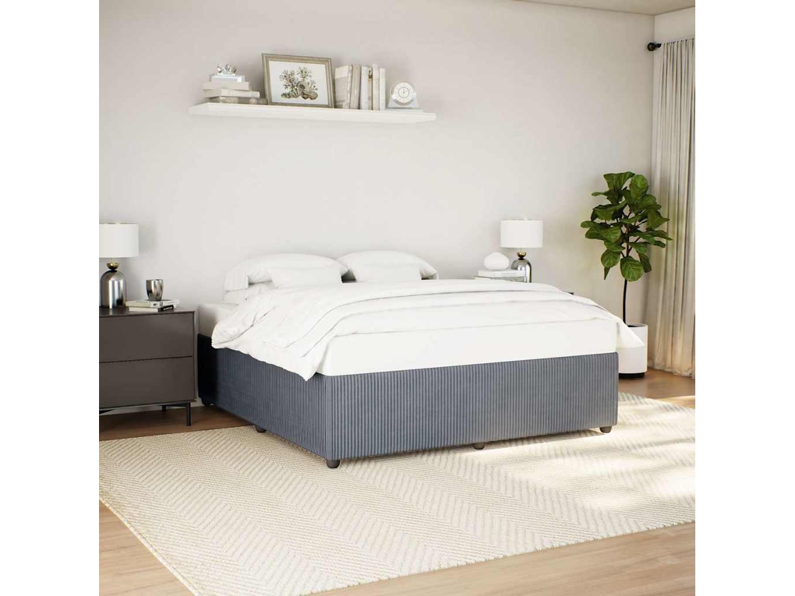Vidaxl Estrutura De Cama Sem Colchão 200x200 Cm Veludo Cinzento-escuro