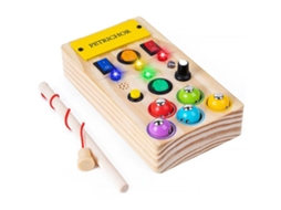 Placa De Madeira Montessori Com Interruptor De Luz Led E Brinquedo De Tabuleiro Ocupado T Aquaforge