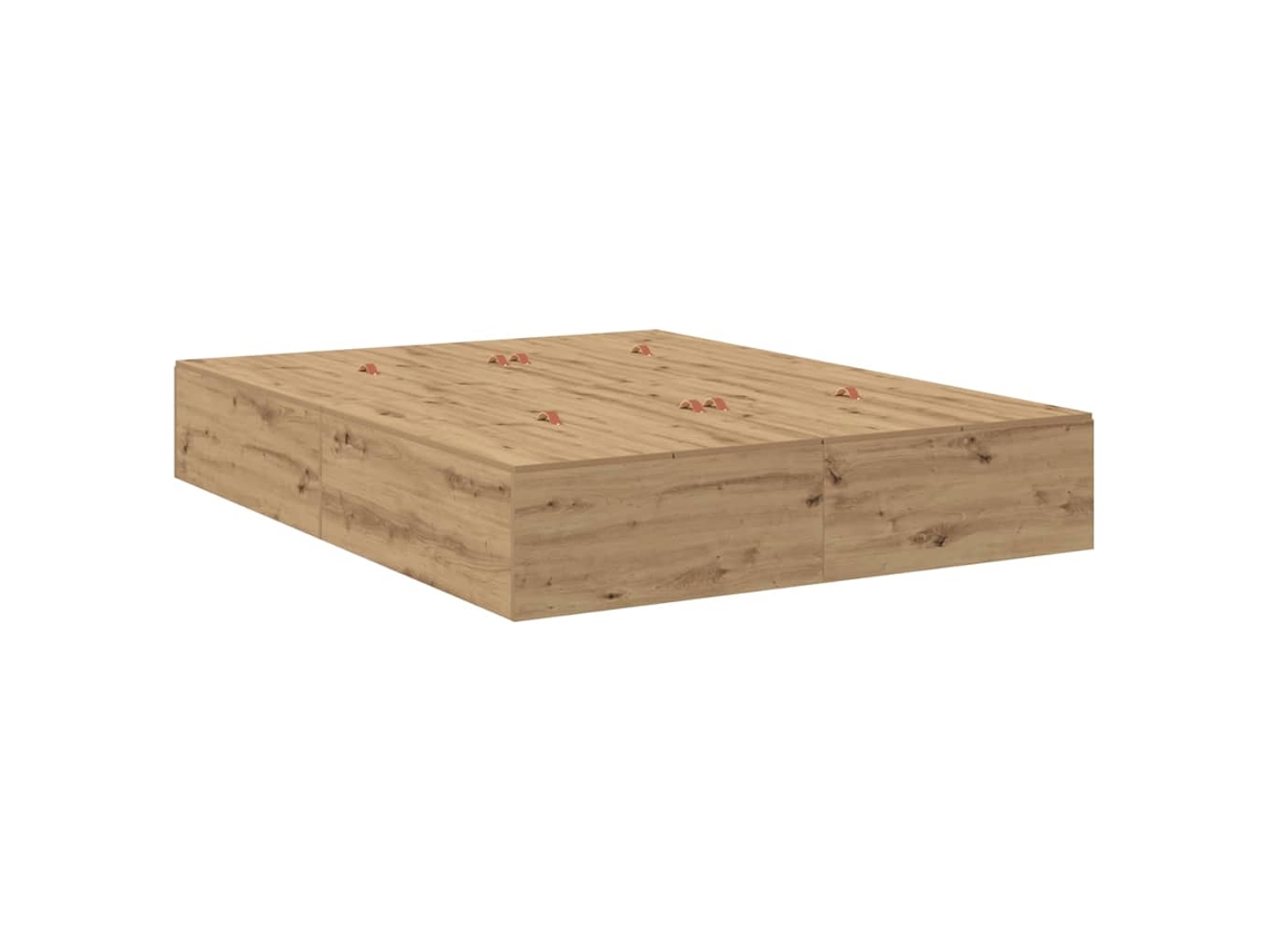 Estrado de Cama com Arrumação Carvalho Artesanal 150cm MAISON EXCLUSIVE