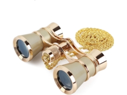 Binóculos Aomekie Opera 3x25 para Teatro, Mini Binóculos Compactos com Corrente para Concertos Musicais BRILVIBERA (dourado)