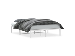 Bed Frame, Bed Frames Vidaxl Branco Aço (140 X 200 Cm)