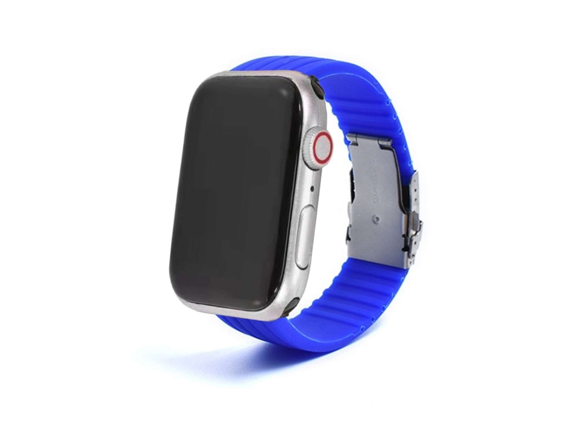 Bracelete Silicone Stripe Adaptável Apple Watch Series 4 40Mm Azul Claro
