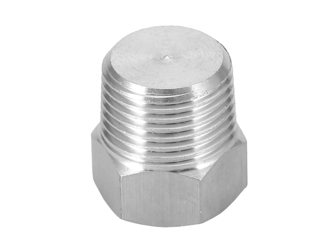 Tapon De Tubo De Acero Inoxidable Con Rosca Macho, Cabeza Hexagonal, Enchufe, Ranurado (npt1/2 1 Pieza)