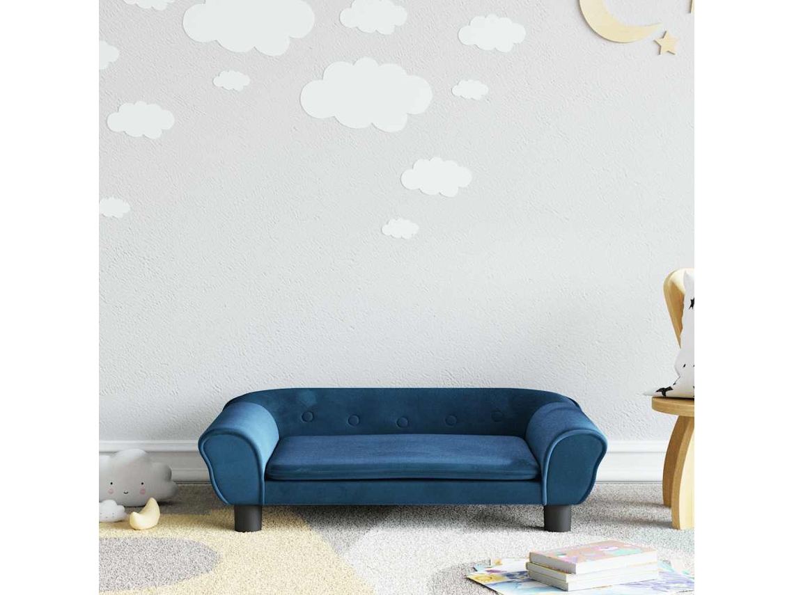 Vidaxl Sofá Infantil 70x45x26 Cm Veludo Azul