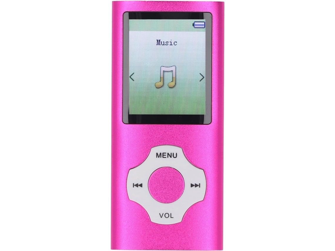Reprodutor de MP3/MP4, tela de 1,8 polegadas, reprodutor de música portátil com cartão de memória de 68 GB ou 128 GB, controle de voz HiFi (rosa)