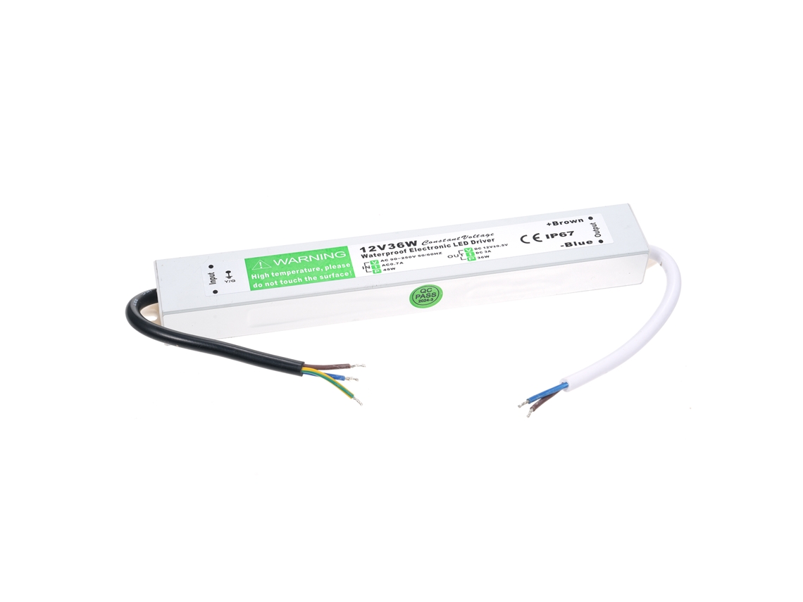 Driver Led Impermeável Ip67 36w Ac90 250v para Dc12v Fita Led Sinal Letreiro Externo | S/MARCA