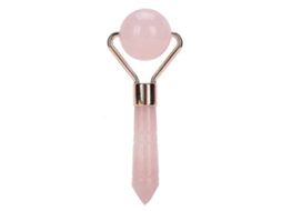Massageador Facial de Quartzo Rosa com Rolo para Firmeza, Lifting e Antirrugas. GOKOCO