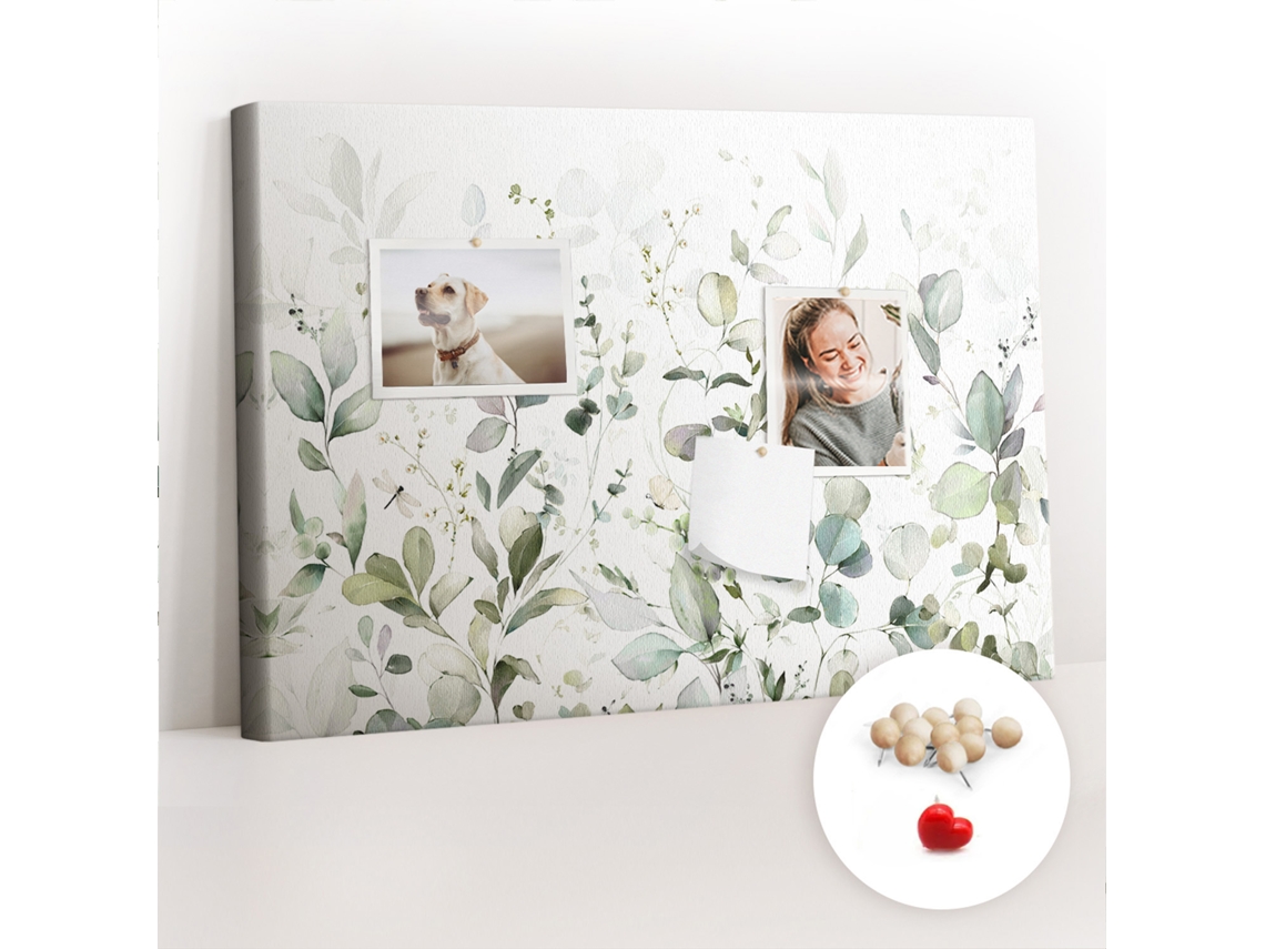 Painel De Cortiça Para Parede Plantas E Folhas Para O Corredor Espelharte (60x40 Cm)