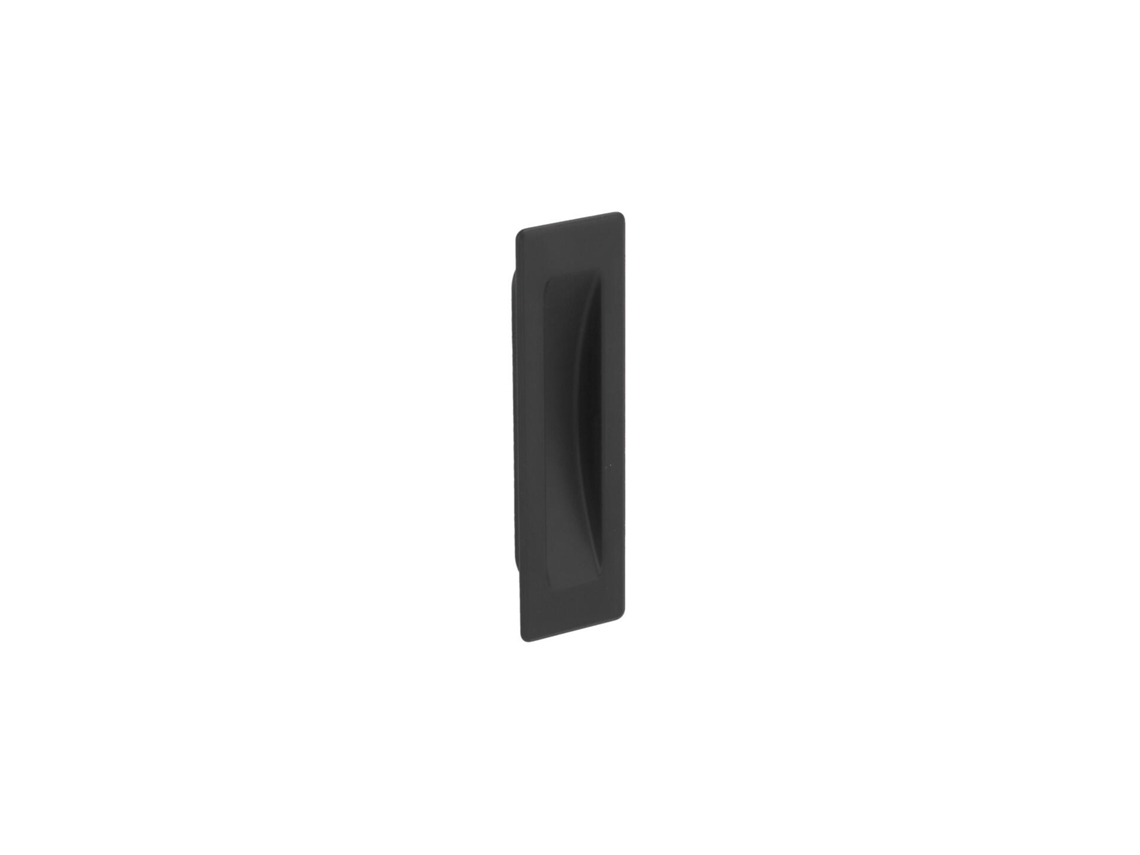 Puxador Embutido HARDWAREXCHANGE em Zamac com 96mm de distância central, verniz preto mate, conjunto de 6