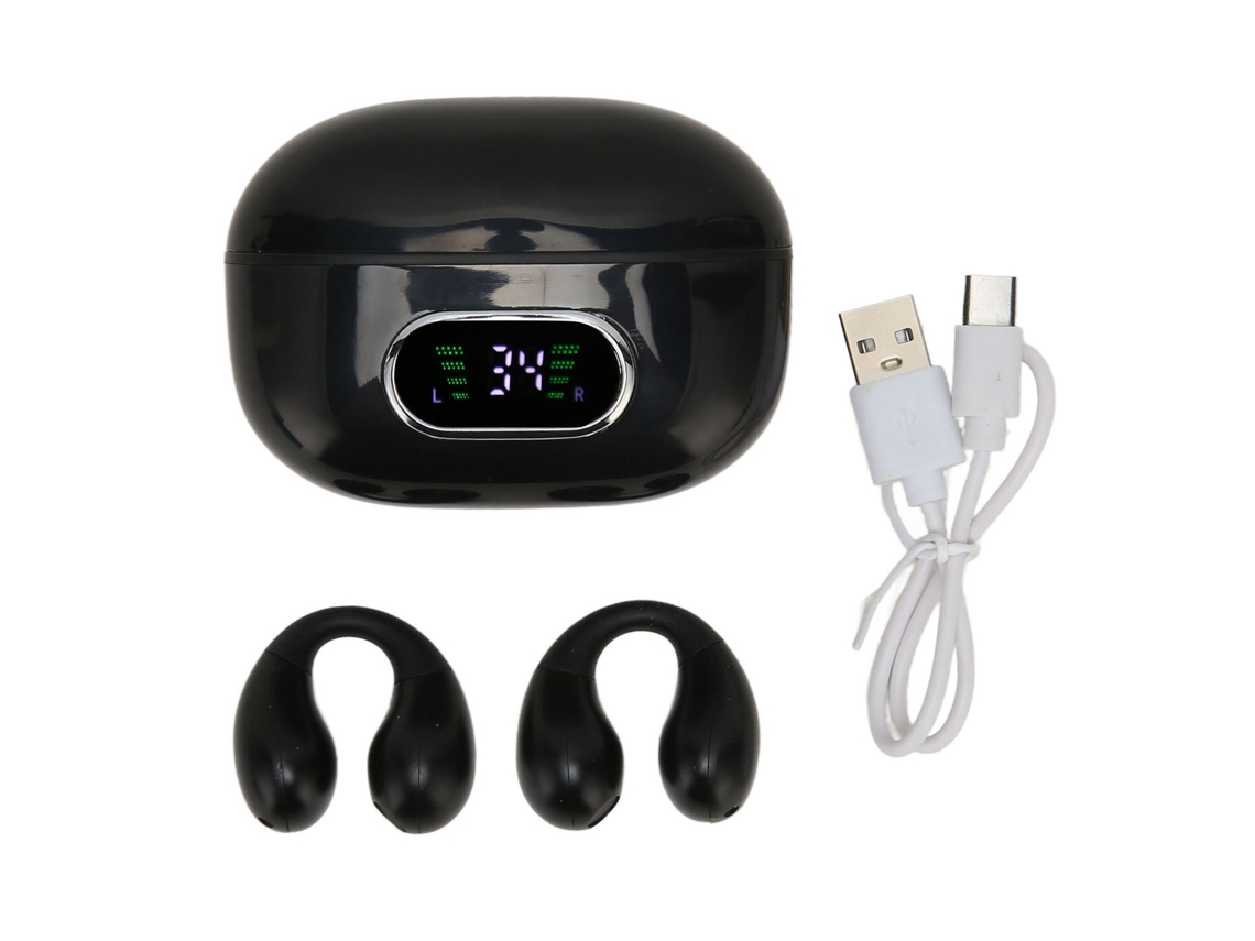 Auriculares Estéreo Bluetooth Clip Traductor Estuche Carga Android iOS Negro 144 Idiomas | S/MARCA