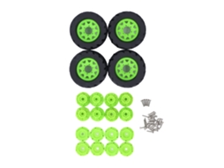 Mali pneus de Borracha com Aro de Plástico Verde para Carro Rc Crawler 1/8 1/10, 4pcs, Alto Aderência e Durabilidade