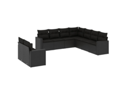 Garden Sofa Set, Garden Sofa Sets Vidaxl Preto Rattan / Vime (n/a)