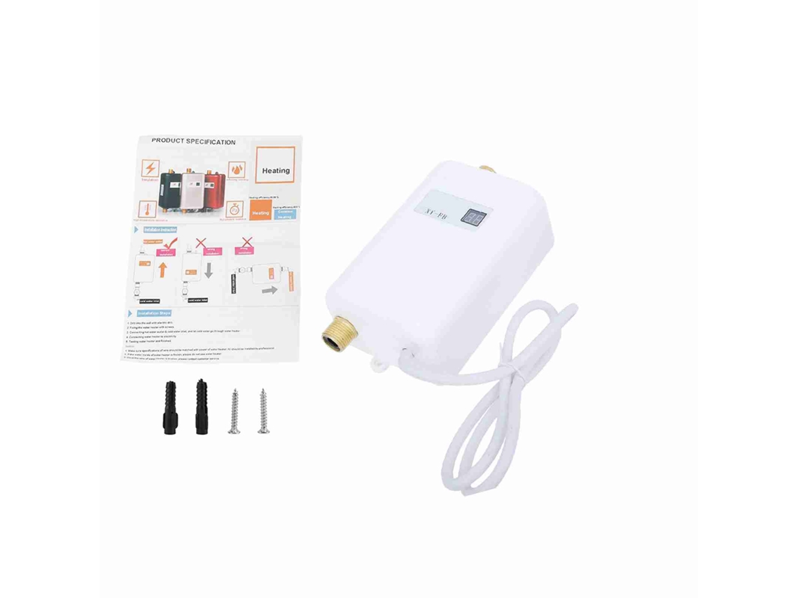 Aquecedor de água instantâneo sem tanque 3000w mini com LCD IPX4 S/MARCA