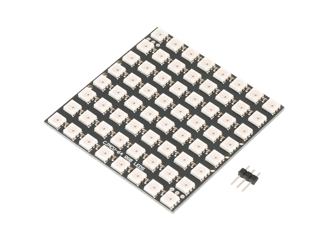 Módulo de Desenvolvimento de Led Rgb Ws2812 5050 8x8 64 bit Placa de Desenvolvimento