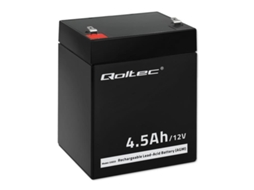 Bateria QOLTEC AGM 12V 4.5Ah para UPS, Emergência, Alarme e Cftv