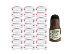 Kit De Estampado De Cejas Eelhoe Com 24 Plantillas Portátil Rápido Sencillo Relleno De Color Cejas Naturales