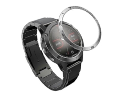 Anel de safira para relógio Garmin Fenix ​​​​​​​​​​​​​​5, aço inoxidável, gravado, unidades de tempo, adesivo Ly Ebike