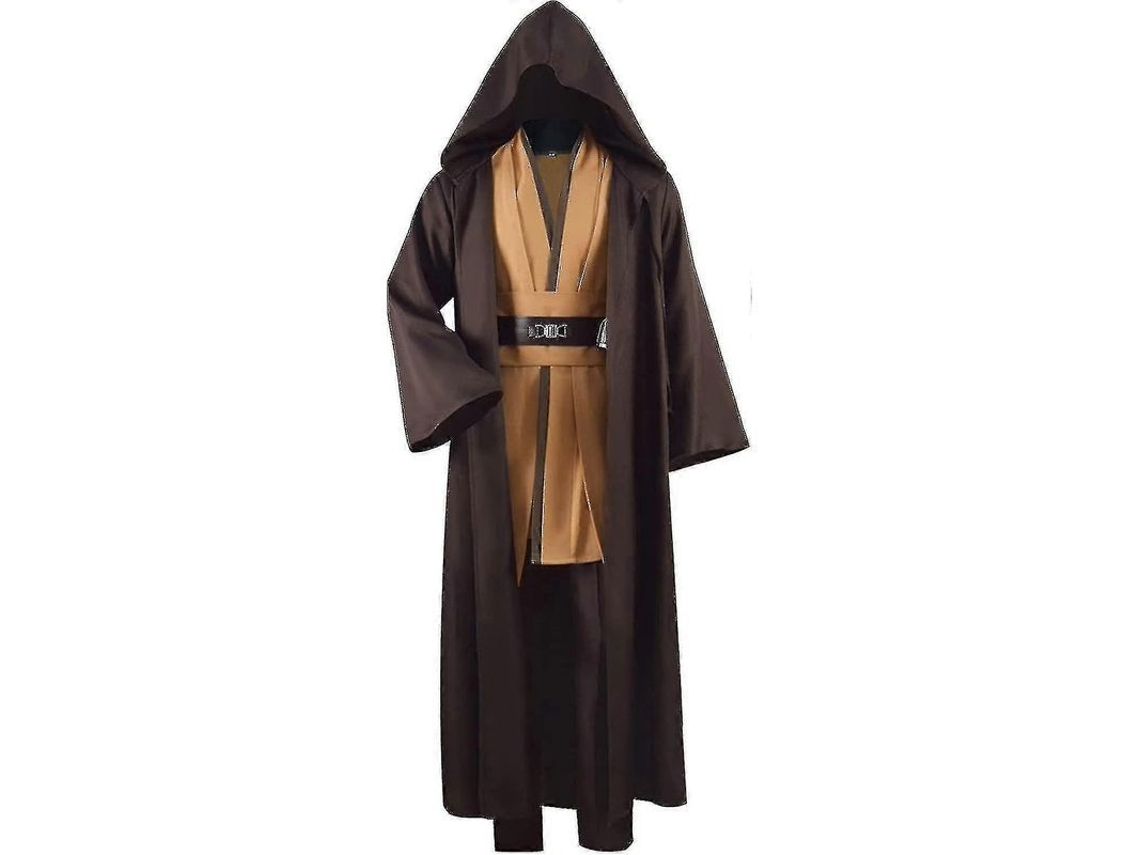 Fantasia Jedi Anakin Skywalker, túnica com capuz, para o Halloween, tamanho P, marrom | S/BRAND