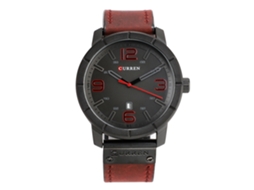 Relógio Masculino de Quartzo com Pulseira de Couro Pu 3atm Resistente À Água Calendário