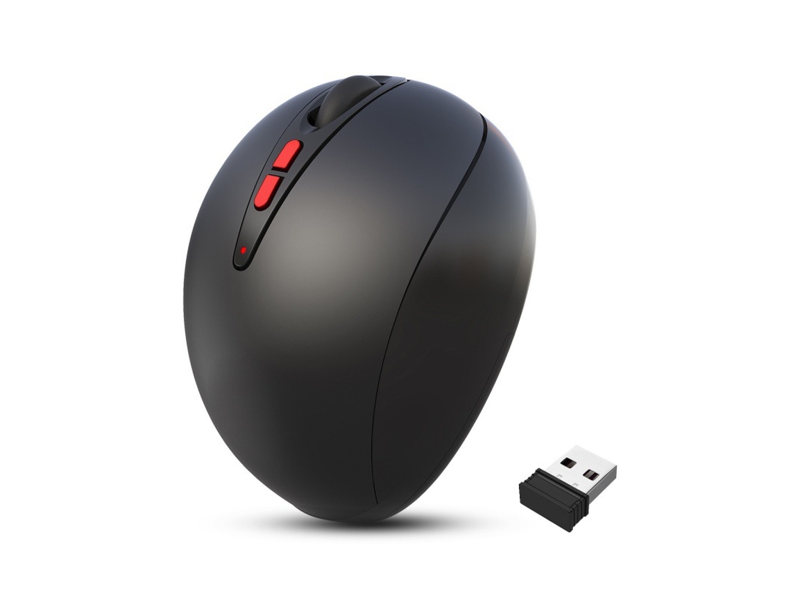 Rato Yizhood Vertical Sem Fio 2.4ghz 2400 Dpi Mause Ajustável Aperto Confortável Longa Vida Útil Da Bateria Uso Do Pc Do Escritório Preto