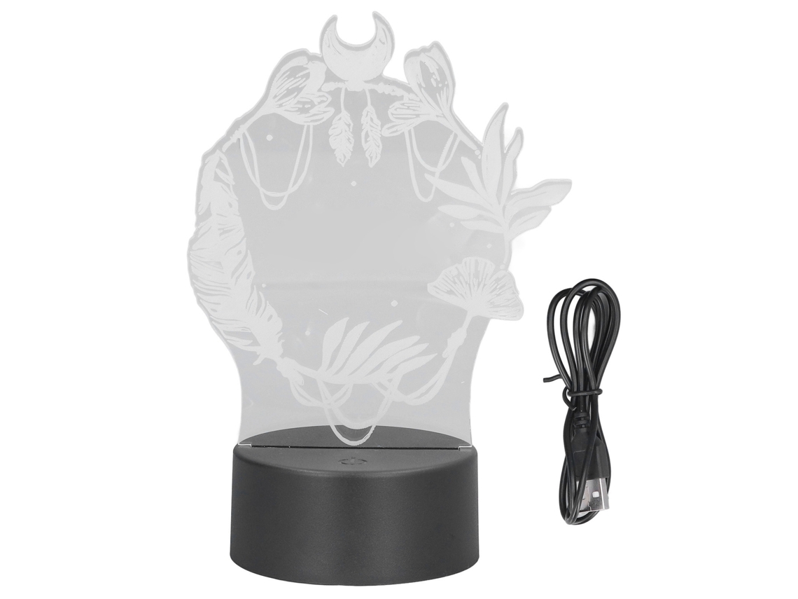 Laxiscreed Lâmpada 3d Flor Led Com Sete Cores E Interruptor De Toque Para Quarto