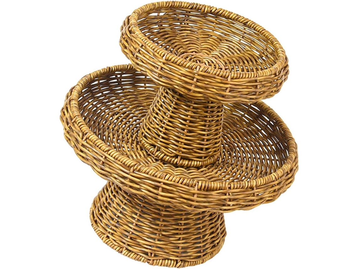 Cesto Redondo E Resistente, Feito De Vime, Perfeito Para Guardar Frutas, Legumes, Brinquedos E Utensílios