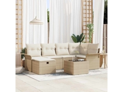 Vidaxl Conjunto De Sofá De Jardim 7 Unid. Rattan Sintético