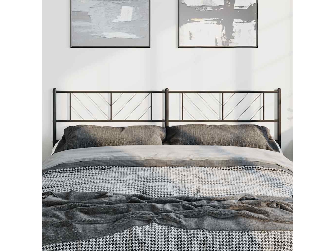 Vidaxl Cabeceira De Substituição 193 Cm Metal Preto