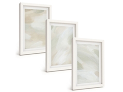 Galeria De Pinturas Murais Tinturas Abstratas Boho Vibrantes Moldura Branca Fotos Para O Corredor Espelharte (3 Peças 20x30 Cm)