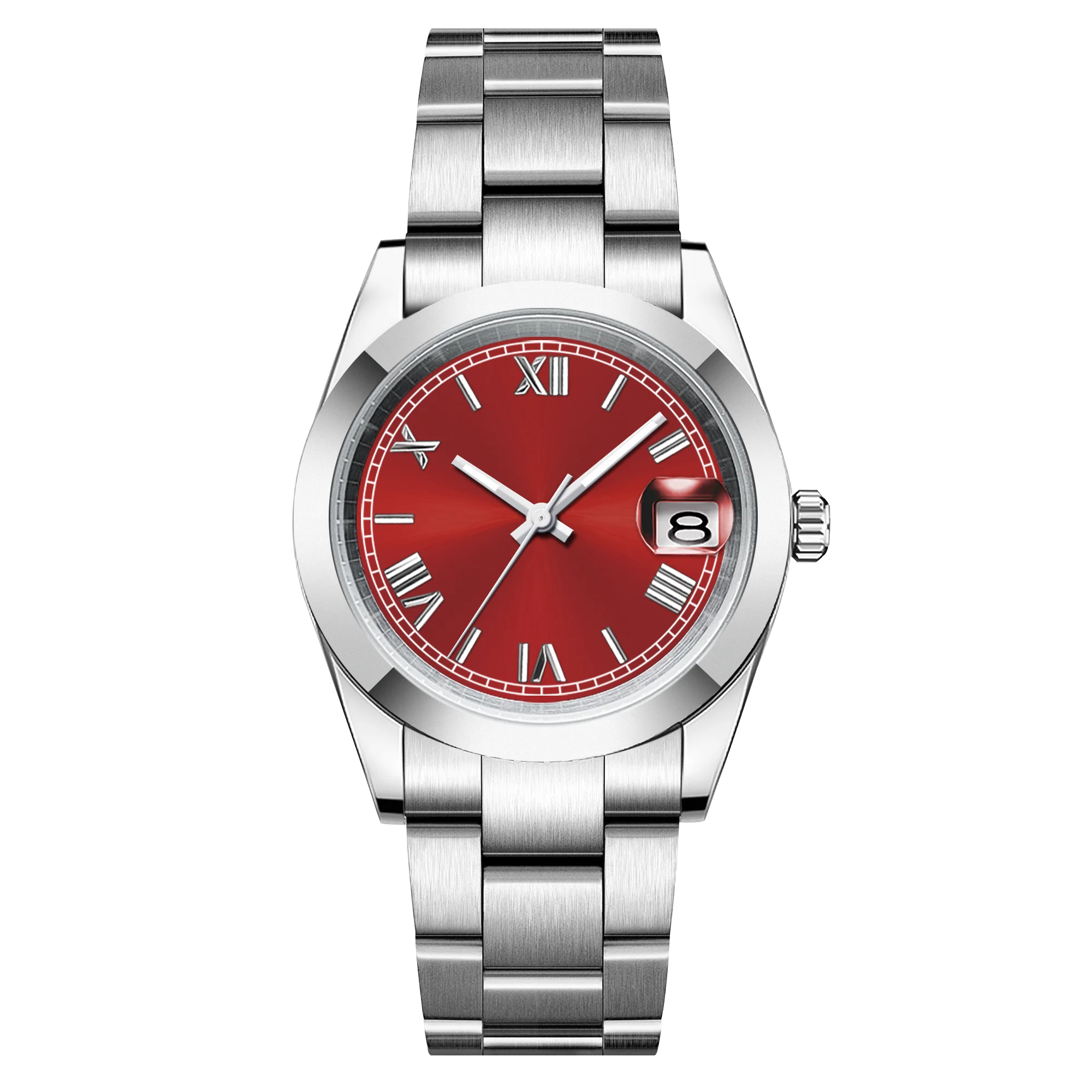 (vermelho) Relógio Masculino Mecânico Automático De 36/39 Mm, Cristal De Safira
