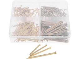 Conjunto De Pregos Para Pendurar Quadros, Caixa De Ferramentas Parede, Aço Dourado, Fácil De Usar E Guardar, Ideal Para