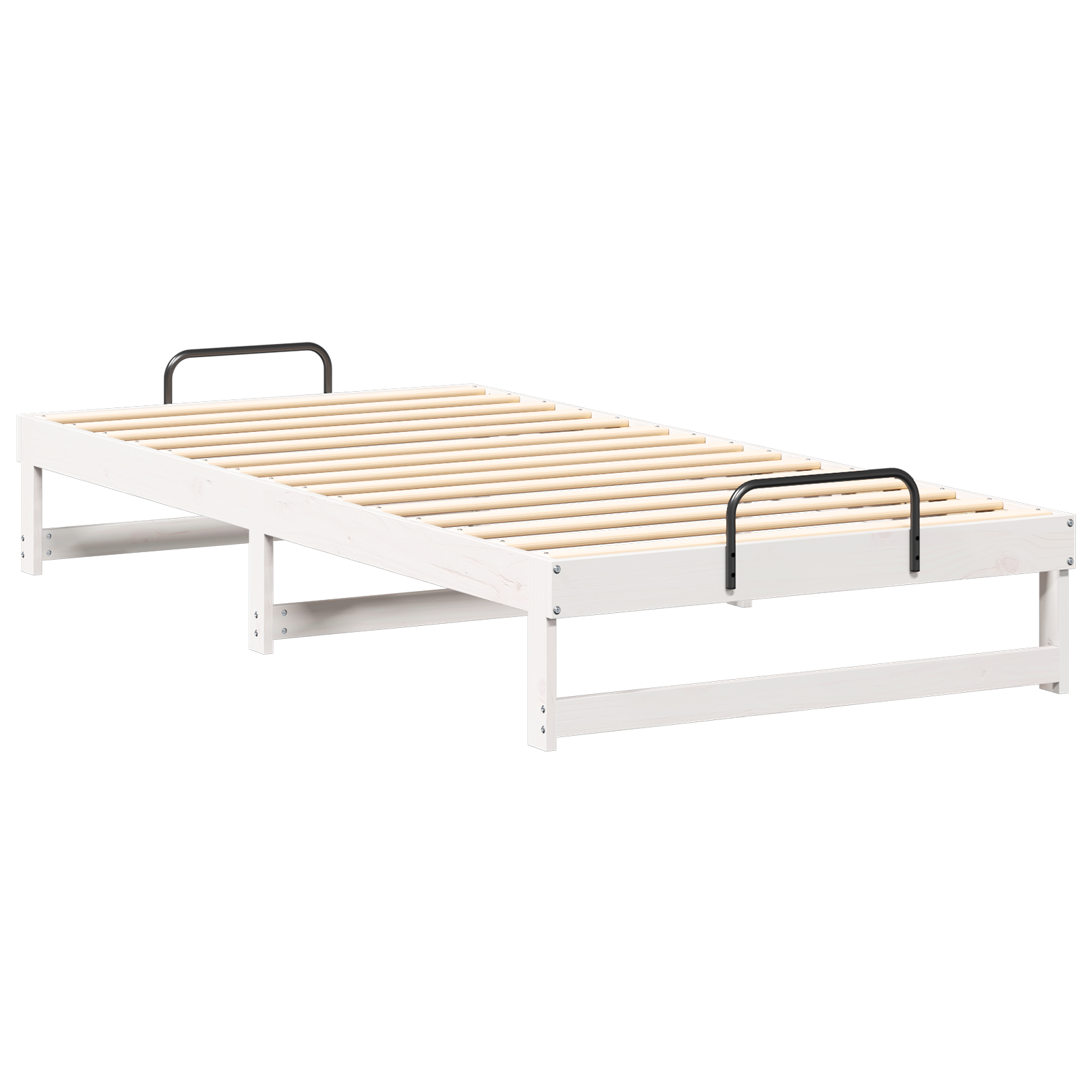 Conjunto 1 Estrutura Da Cama Vidaxl Branco Madeira De Pinho Maciça (100 X 200 Cm)