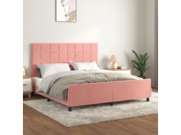 Vidaxl Estrutura De Cama C/ Cabeceira 180x200 Cm Veludo Rosa