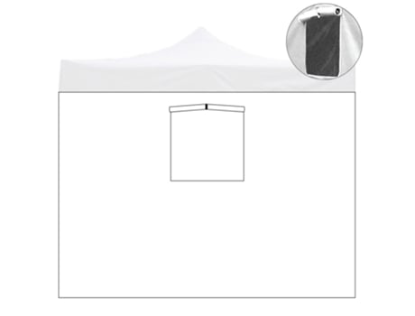Cobertura Lateral Impermeável Branca de 3X2M com Janela de Gazebo Dobrável de 3X3M DIVINA GARDEN