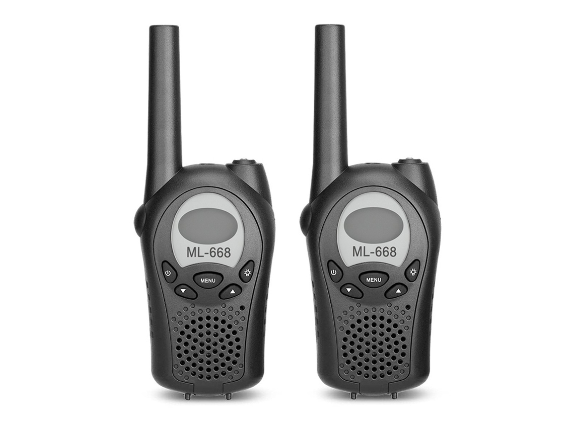 Walkie talkie Infantil Ml 668, Pacote com 2 Unidades, Preto AQUAFORGE