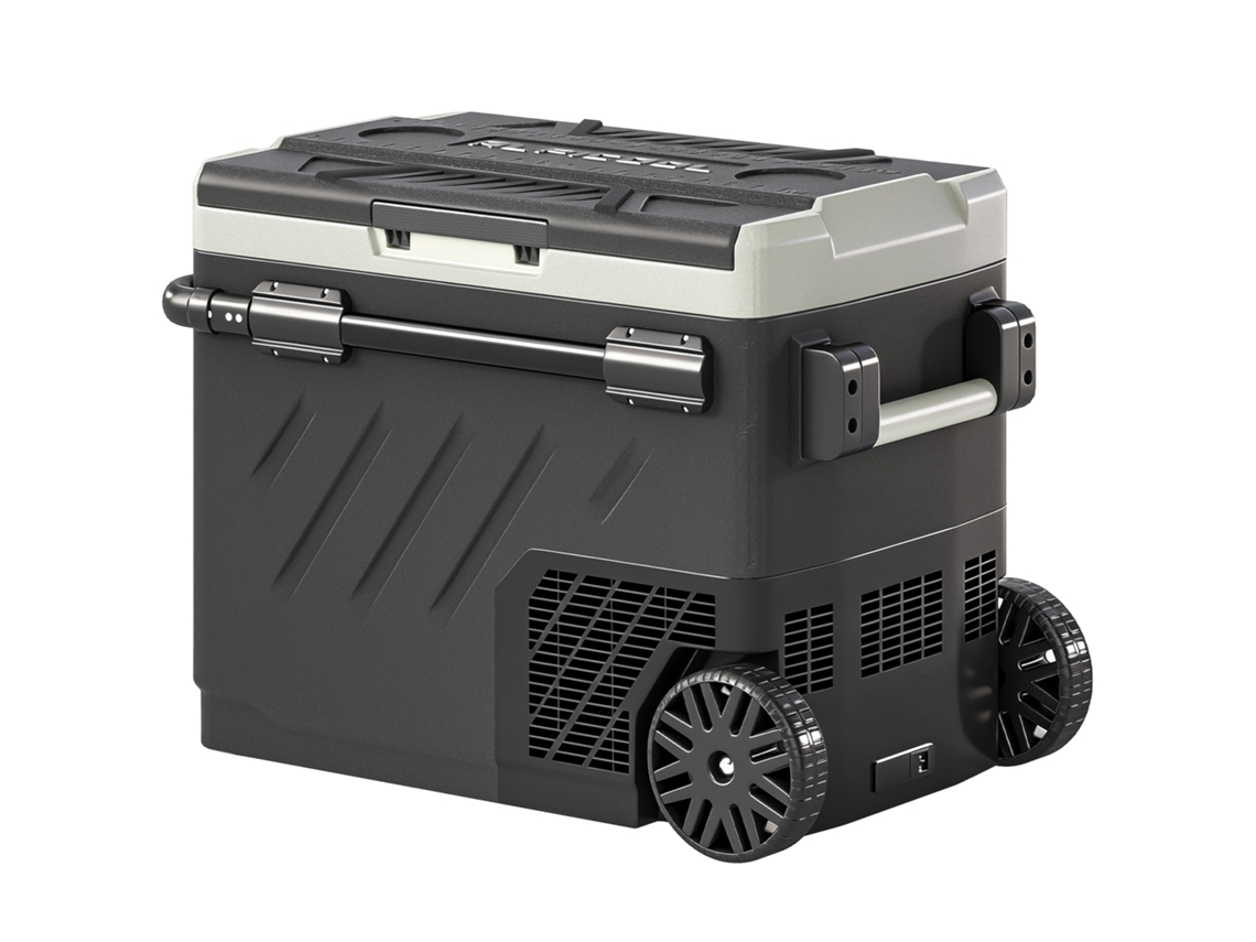 Frigorífico Portátil Elétrico 49l Com Compressor Dupla Zona Controlo Por App Rodas Pega Telescópica -20℃ A E Usb