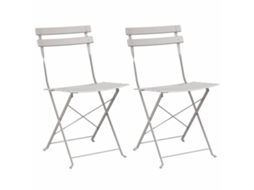 Maison Exclusive - Cadeira Dobrável De Jardim 2 Pcs Bege 42 X 46 X 82cm Metal
