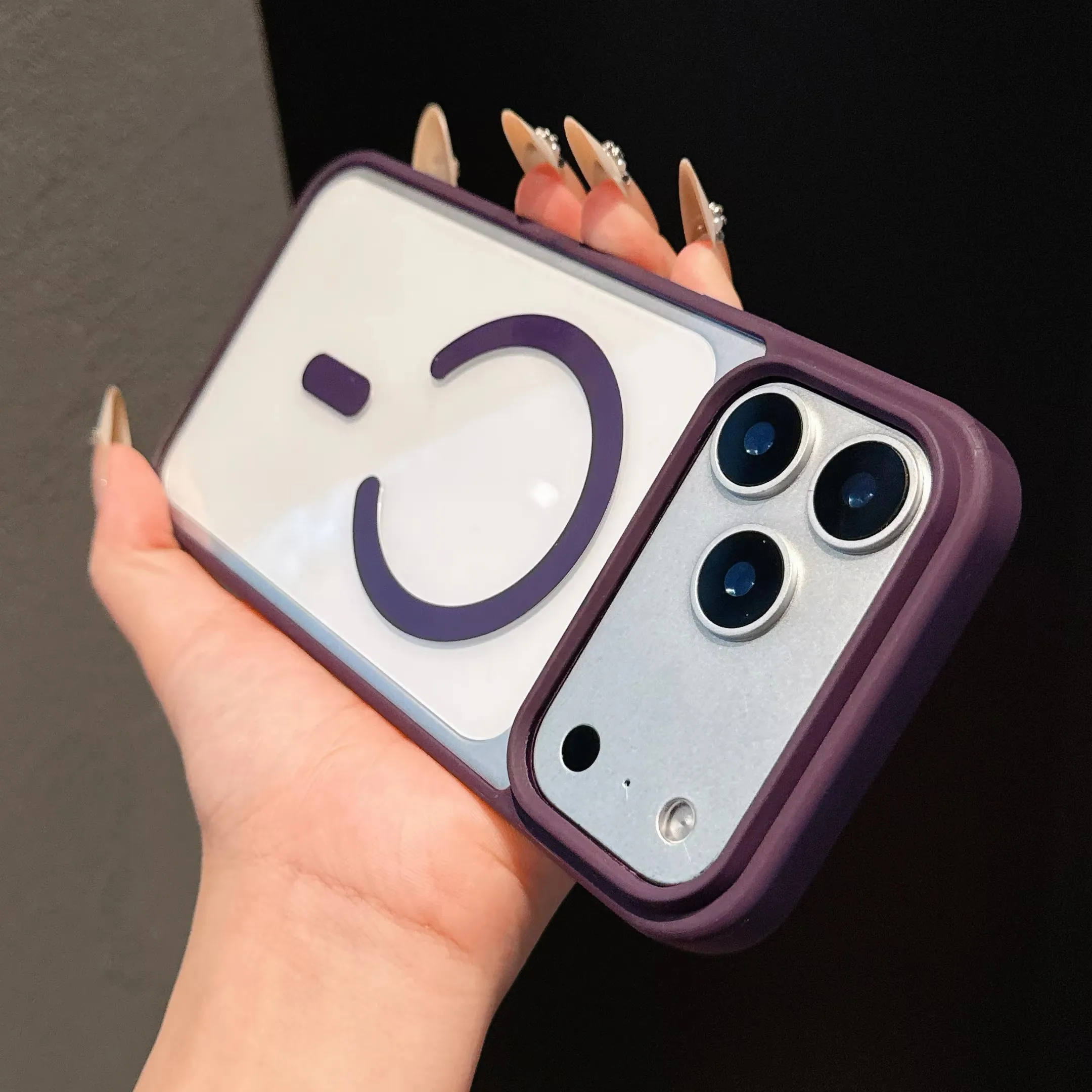 (iphone 13 Mini, Roxo Escuro) Compatível Com Capa Protetora Magsafe E Tampa Traseira De Acrílico.