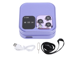 Aetheria celular Flip Pequeno com Tela Dupla Interna e Externa Câmera Hd Roxo