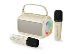 Mini Máquina Portátil De Karaokê Dois Microfones Excelente Clareza De Voz Para Crianças E Adultos 4 Vozes Mágicas Alto Falante Com Repro Yizhood