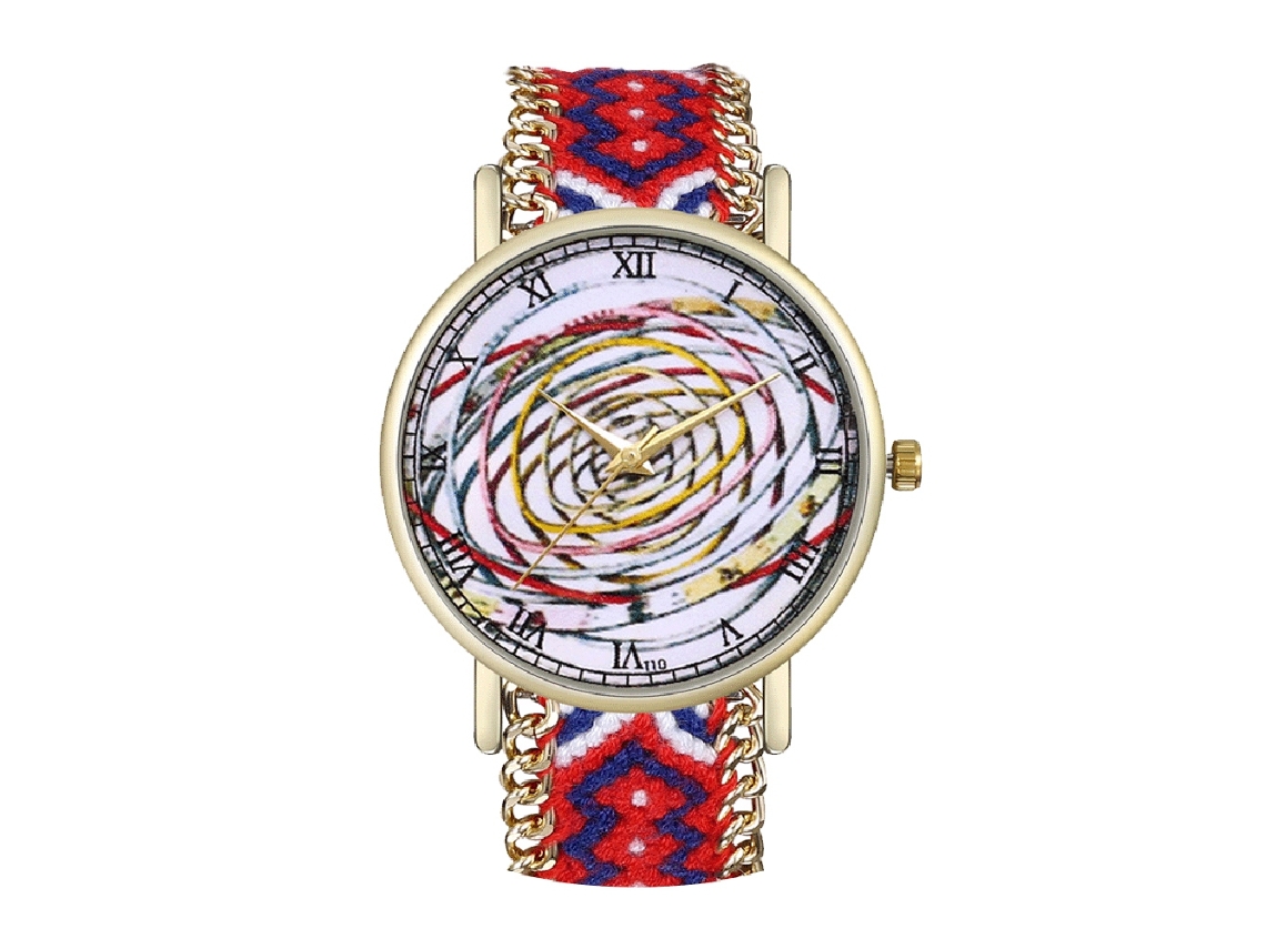 Reloj De Cuarzo Con Correa De Lana Moda Dial Redondo Unisex Pulsera