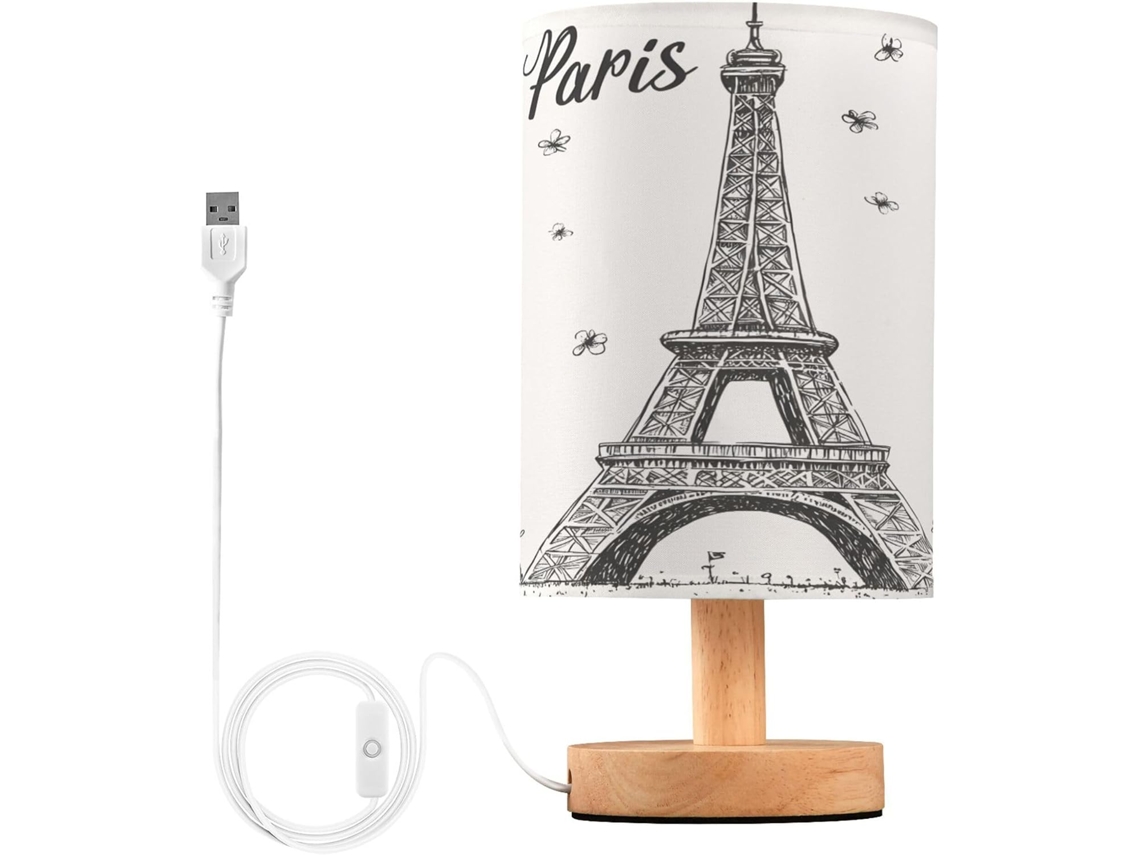 Luminária De Cabeceira Torre Eiffel Com Porta Usb, Sem Necessidade De Lâmpada, Luz Led Quente Para Quarto, Sala De Estar